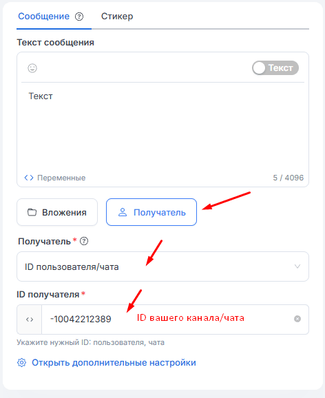 Отправка сообщений другому человеку, в тему чата или от другого сообщества